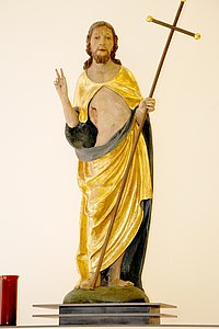 Spätgotische Statue des Auferstandenen - der Herr ist wirklich auferstanden